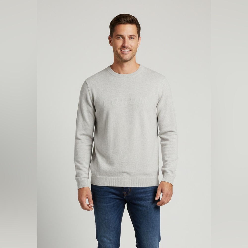 Forum Embossed Logo Knit Sweater Large Mens